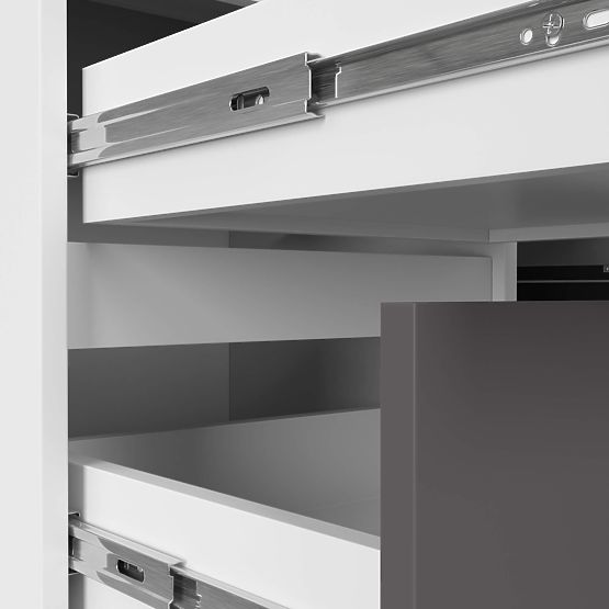 BUREAU D'ANGLE B20 CLP GAUCHE BLANC / GRIS GRAPHITE