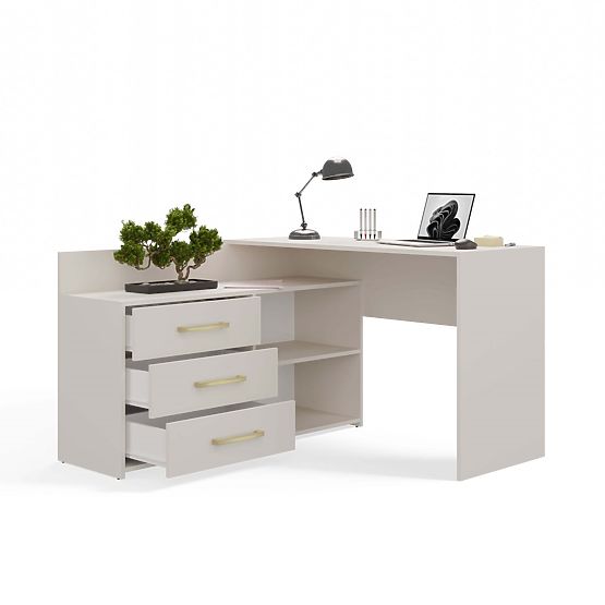 Bureau d'angle DANY BEIGE CACHEMIRE