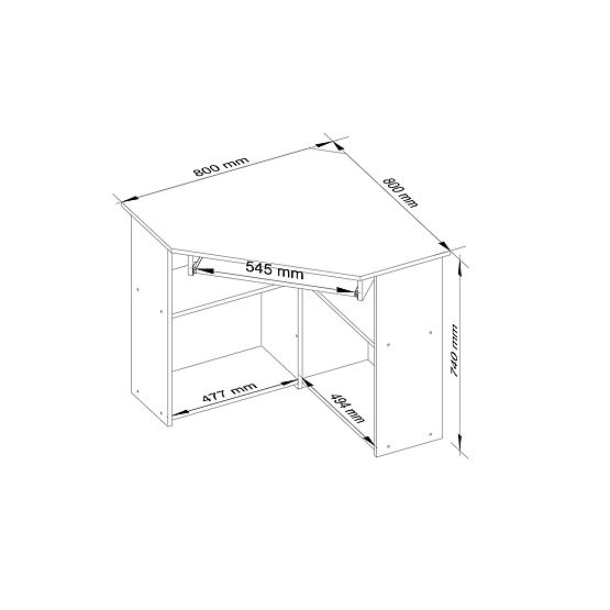 BUREAU D'ANGLE TED PK CHÊNE SONOMA