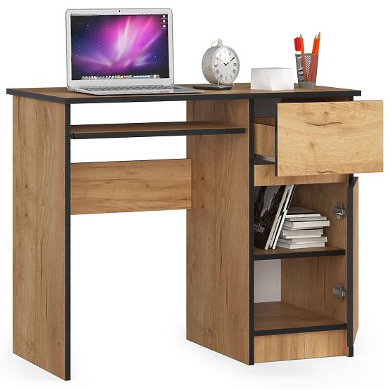 Bureau d'ordinateur 90 cm Piksel droit - PK chêne craft