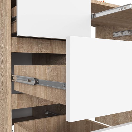 BUREAU D'ORDINATEUR A-6 90 cm GAUCHE CHÊNE SONOMA / BLANC