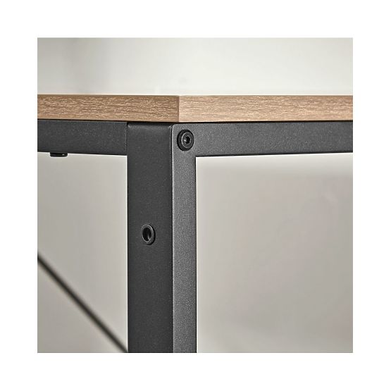 Bureau d'ordinateur avec étagère et pieds réglables chêne sonoma