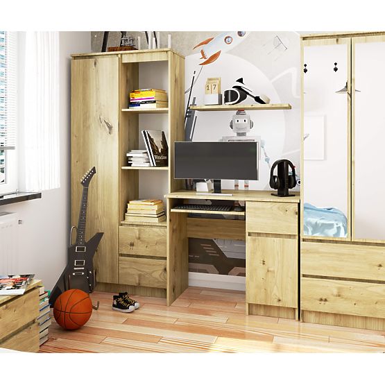 BUREAU D'ORDINATEUR PIKSEL CHÊNE ARTISAN - DROIT