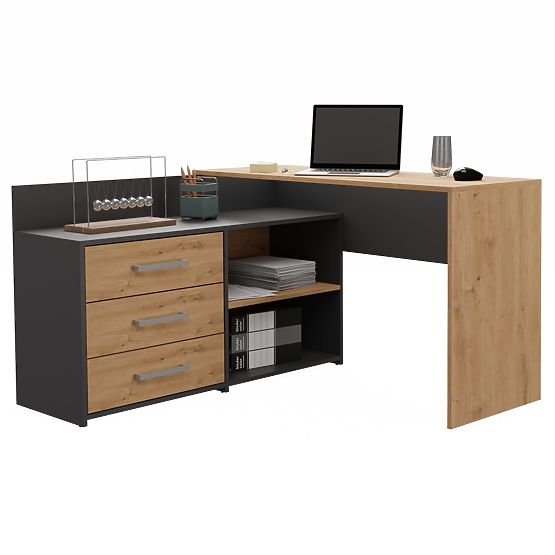 Bureau DANY ANTHRACITE CHÊNE ARTISAN