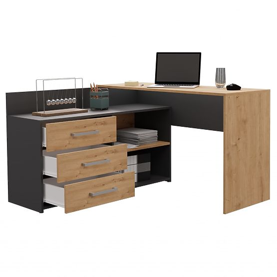 Bureau DANY ANTHRACITE CHÊNE ARTISAN