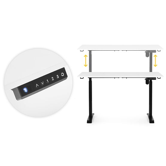 Bureau électrique réglable 140x70 cm, hauteur ajustable 76-121 cm ModernHome