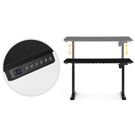 Bureau électrique réglable 140x70 cm, réglage en hauteur 76-121 cm ModernHome