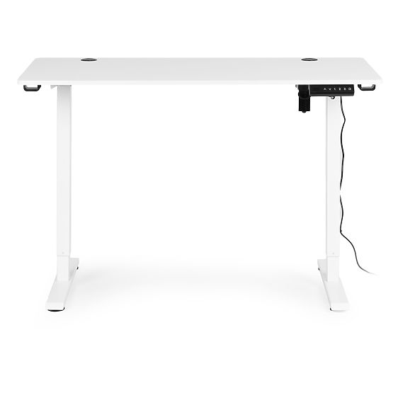 Bureau électrique réglable en hauteur 120x60 cm, hauteur 72-117 cm, blanc ModernHome