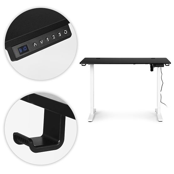 Bureau électrique réglable en hauteur 120x60 cm, hauteur 72-117 cm ModernHome