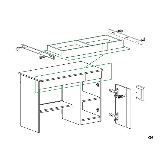 Bureau Gumi - blanc / anthracite