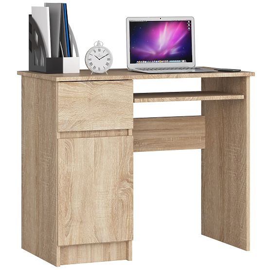 BUREAU INFORMATIQUE 90 cm PIXEL GAUCHE CHÊNE SONOMA
