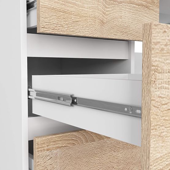 BUREAU INFORMATIQUE A-11 135 cm 6 TIROIRS PK BLANC / SONOMA