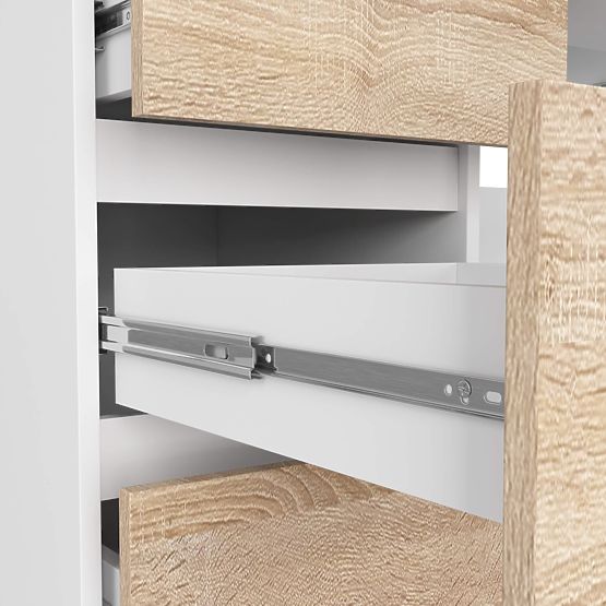 BUREAU INFORMATIQUE A-11 135 cm 6 TIROIRS PK BLANC / SONOMA