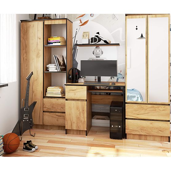 BUREAU INFORMATIQUE PIKSEL PK CHÊNE CRAFT - GAUCHE