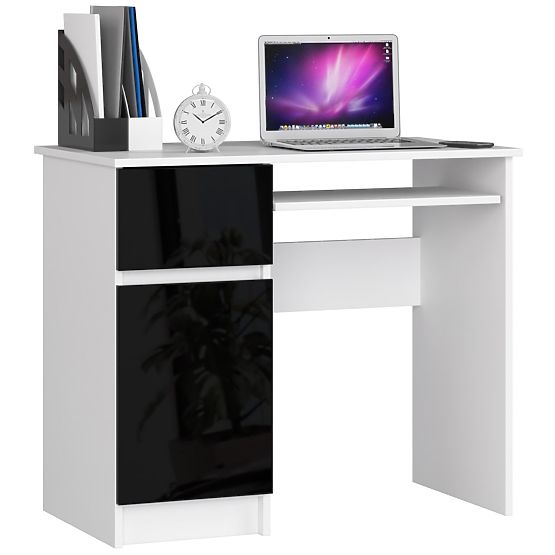 BUREAU INFORMATIQUE PIKSEL PK NOIR BRILLANT GAUCHE