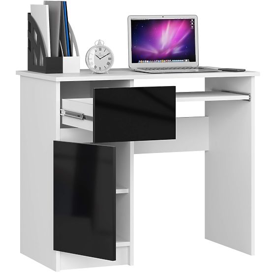 BUREAU INFORMATIQUE PIKSEL PK NOIR BRILLANT GAUCHE