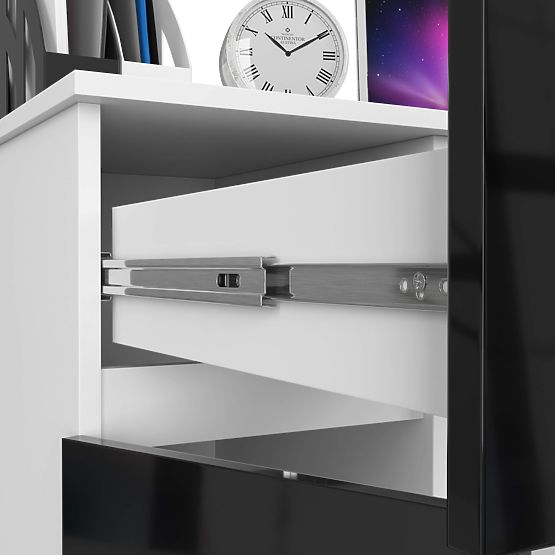 BUREAU INFORMATIQUE PIKSEL PK NOIR BRILLANT GAUCHE