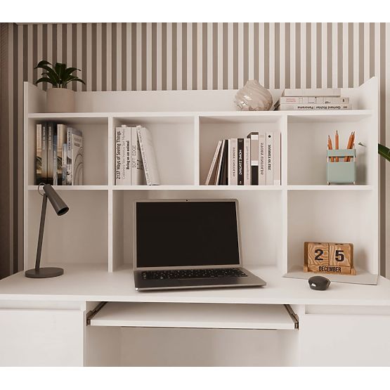 Bureau KUBA+ ÉTAGÈRE Ensemble BLANC
