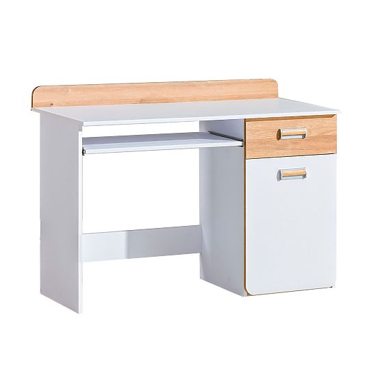 Bureau L10 - blanc / chêne nash