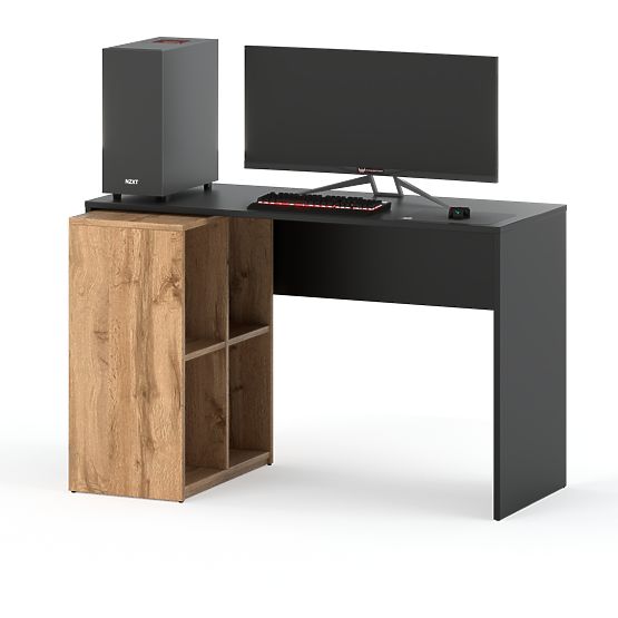 Bureau noir avec étagère Black