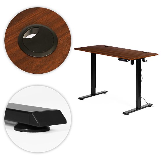Bureau réglable électriquement 120x60 cm, hauteur ajustable 72-117 cm ModernHome