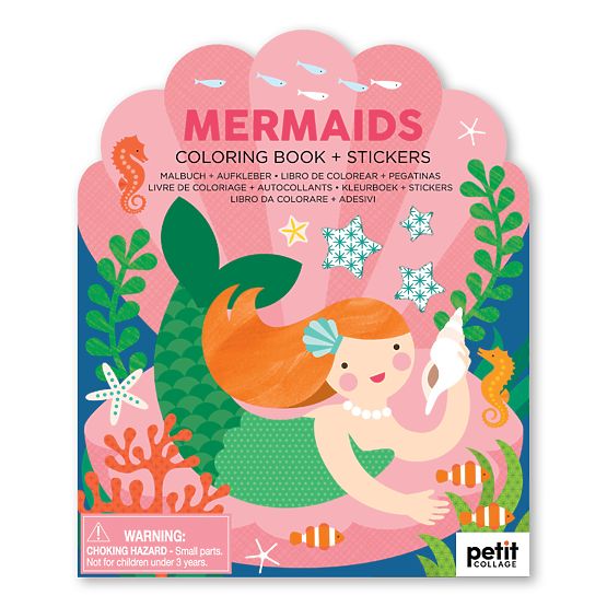 Petit Collage Livre à colorier avec autocollants sirènes