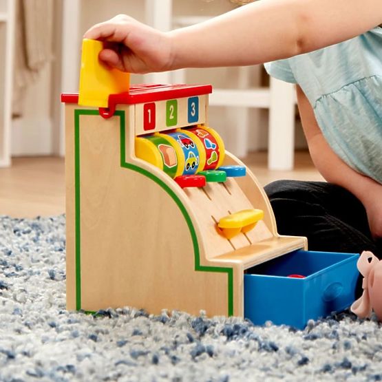 Caisse enregistreuse en bois 123 Melissa & Doug