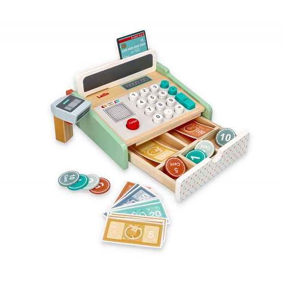Caisse enregistreuse pastel - jouet en bois