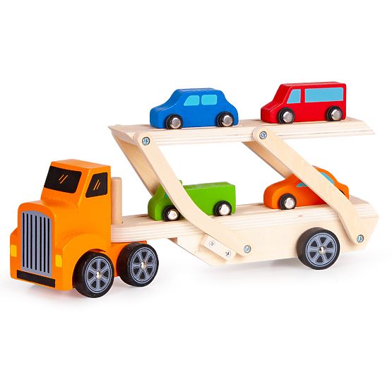 Camion avec des petites voitures colorées