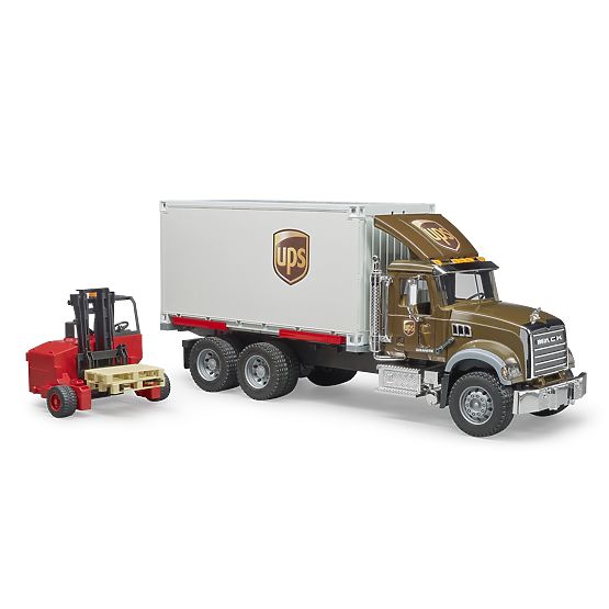 Camion Bruder Mack UPS avec chariot élévateur