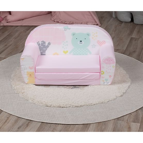 Canapé enfant Ours Mint - rose-blanc