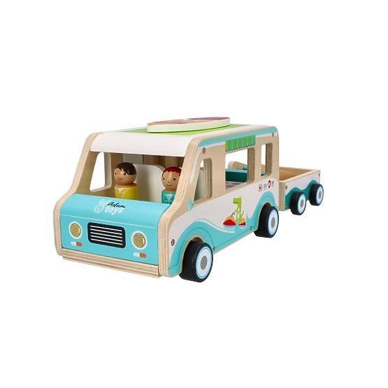 Caravane en bois avec remorque et accessoires
