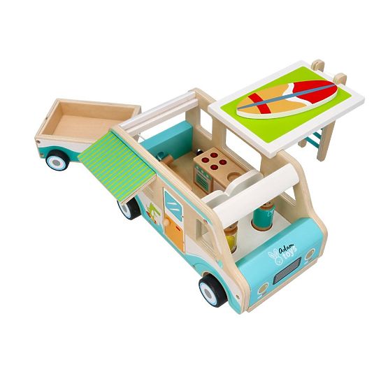 Caravane en bois avec remorque et accessoires