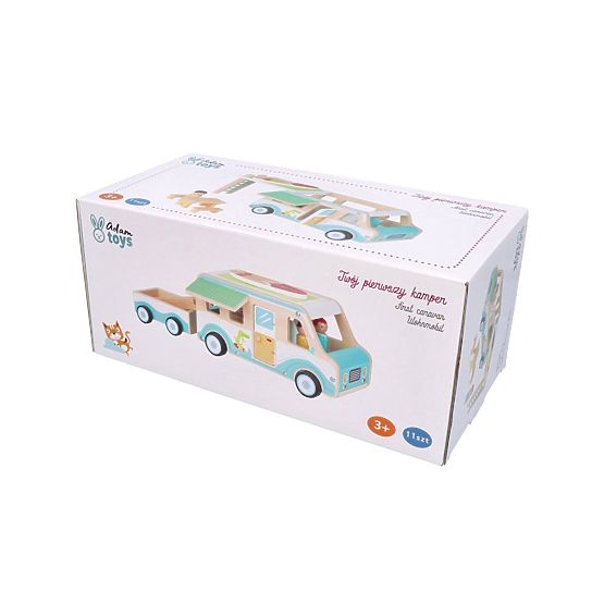 Caravane en bois avec remorque et accessoires
