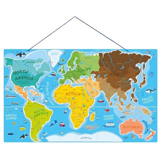 Carte du monde magnétique éducative 2 en 1