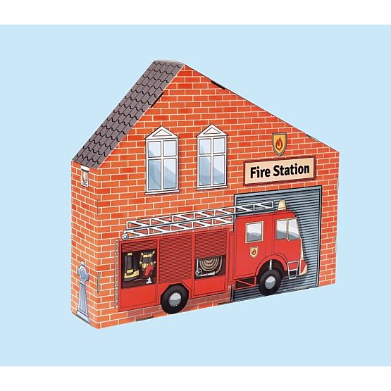 Caserne de pompiers en carton