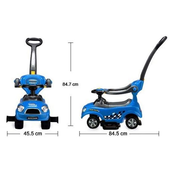 Cavalier 3 en 1 avec poignée - bleu