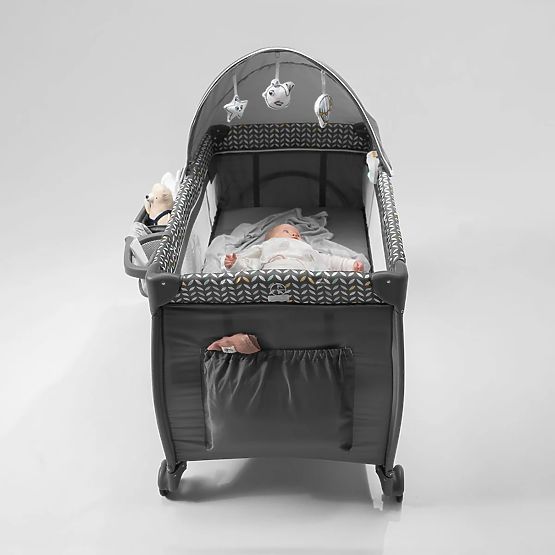 Lit de voyage Sven 2in1 avec accessoires - gris