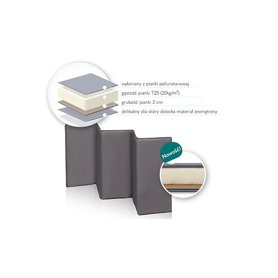 Lit de voyage Sven 2in1 avec accessoires - gris