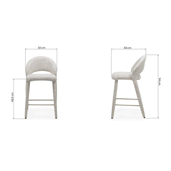 Chaise de bar Ella crème-brun