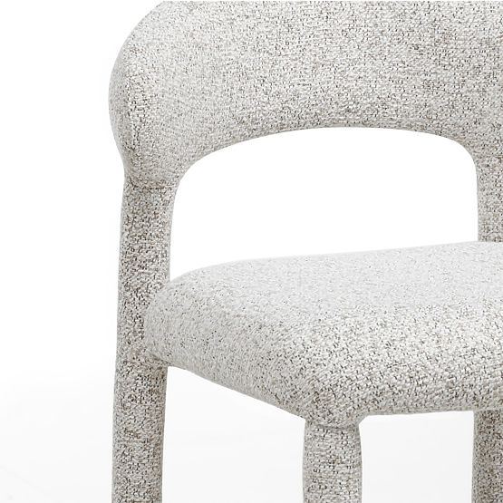 Chaise de bar rembourrée Hiroki, mélange beige-gris