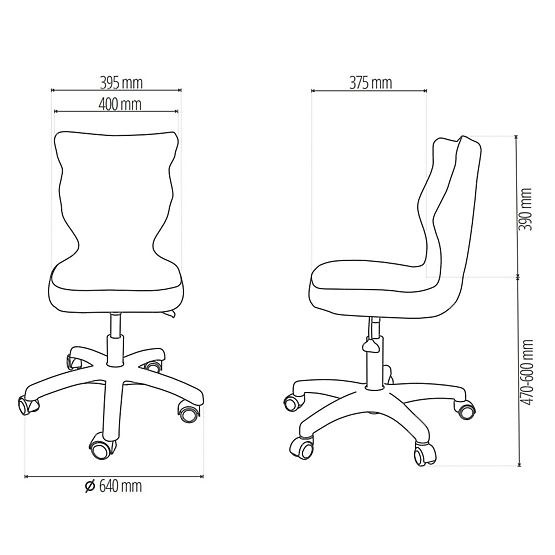 Chaise ergonomique pour bureau ajustée à une hauteur de 146-176,5 cm - noire