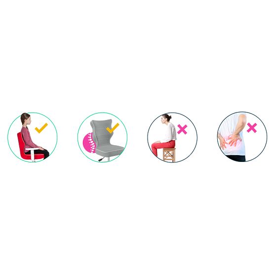 Chaise ergonomique pour bureau ajustée pour une hauteur de 146-176,5 cm - gris