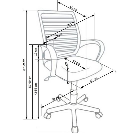 Chaise de bureau Santana - noir-gris