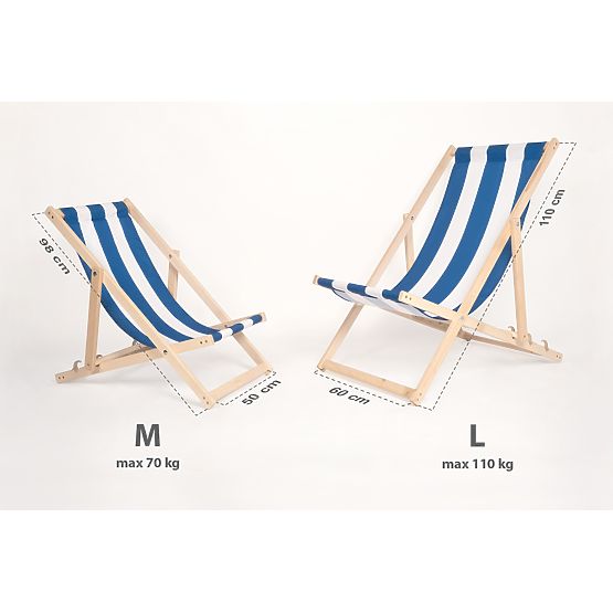 Chaise de plage pour enfant Rayures bleues et blanches