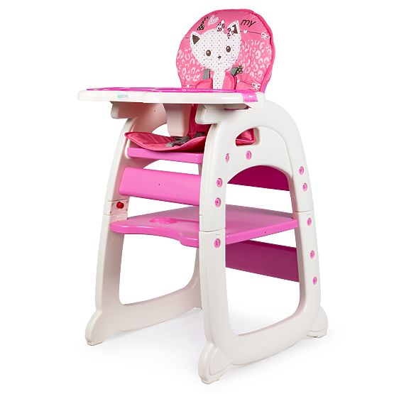 Chaise de salle à manger 2 en 1 - rose