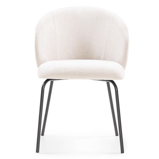 Chaise de salle à manger Larisa, beige clair/pieds noirs