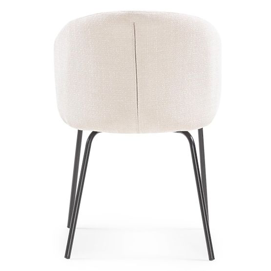 Chaise de salle à manger Larisa, beige clair/pieds noirs