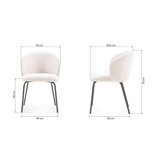 Chaise de salle à manger Larisa, beige clair/pieds noirs