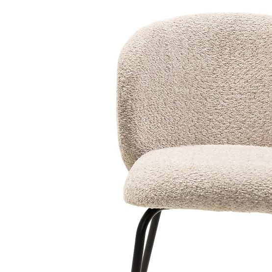 Chaise de salle à manger Larisa, beige/pieds noirs